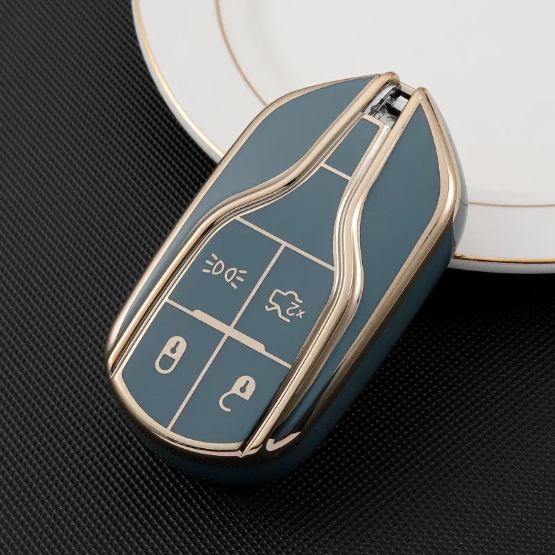 Bilnyckelfodral för Maserati Levante Ghibli Quattroporte GT Granturismo GranCabrio TPU Cover Shell Fob Protector Tillbehör