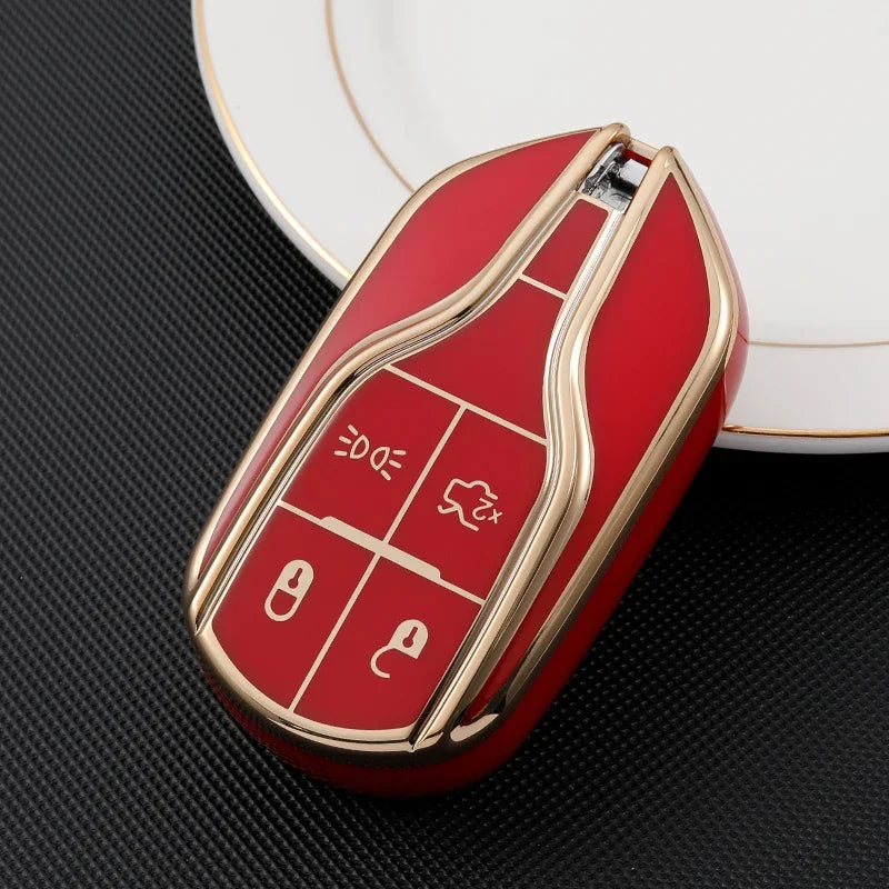 Bilnyckelfodral för Maserati Levante Ghibli Quattroporte GT Granturismo GranCabrio TPU Cover Shell Fob Protector Tillbehör